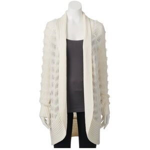 Candie’s Junior Chevron Cream Cocoon Open Cardigan size XS